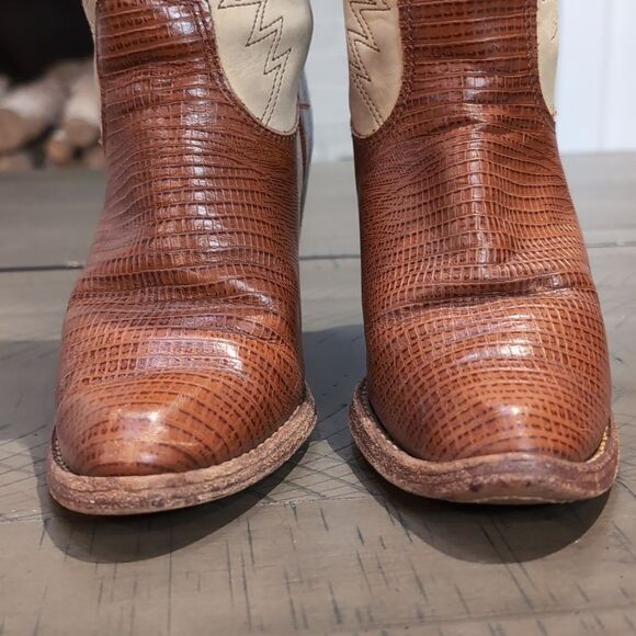 ZODIAC VINTAGE 70's 80's Cowboy Boot With Wooden Heel Sz 6 - Picture 6 of 15